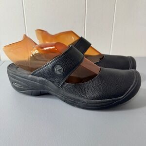 Keen Women's Black Leather Upper Mary Jane Clogs Comfort Shoes Size 9